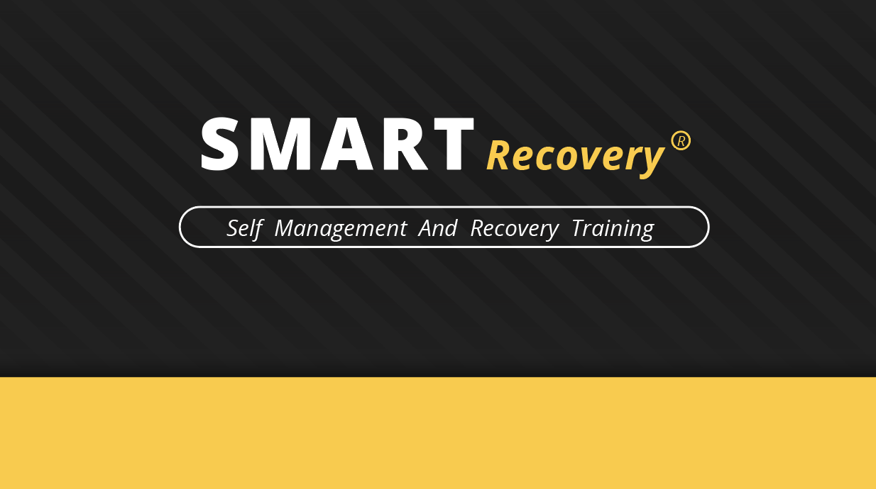 SMART Recovery logo with tagline 'Self Management And Recovery Training'