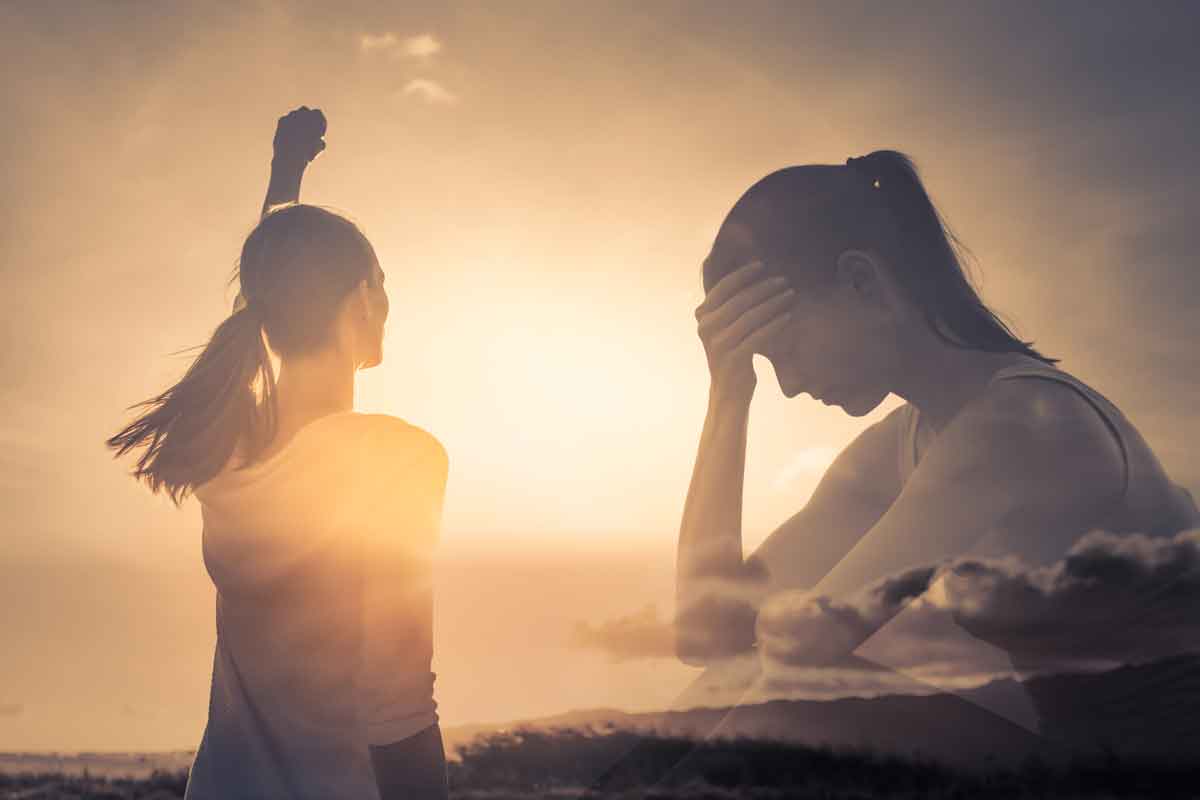 woman conquering depression