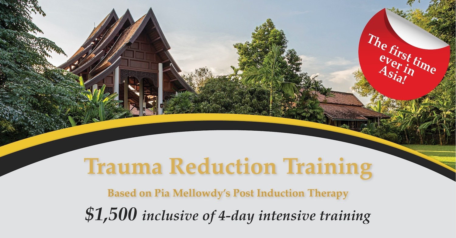 Banner: Trauma Reduction Training based on Pia Mellody's Post Induction Therapy, $1,500 for 4-day course