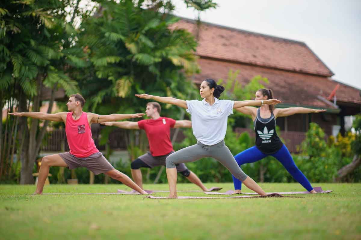 Yoga practice at The Dawn Wellness and Rehab Centre